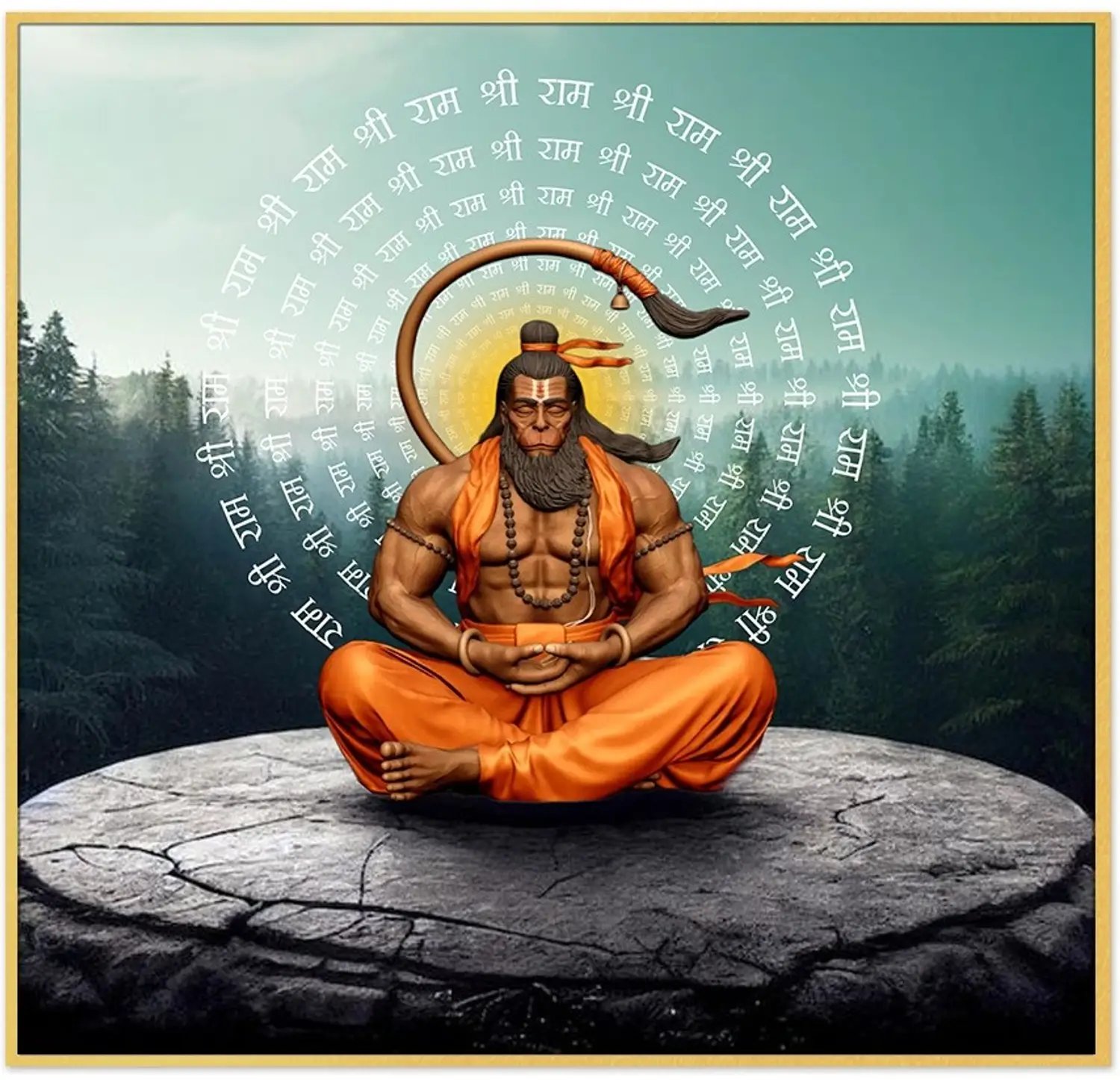 Lord Hanuman in meditation
